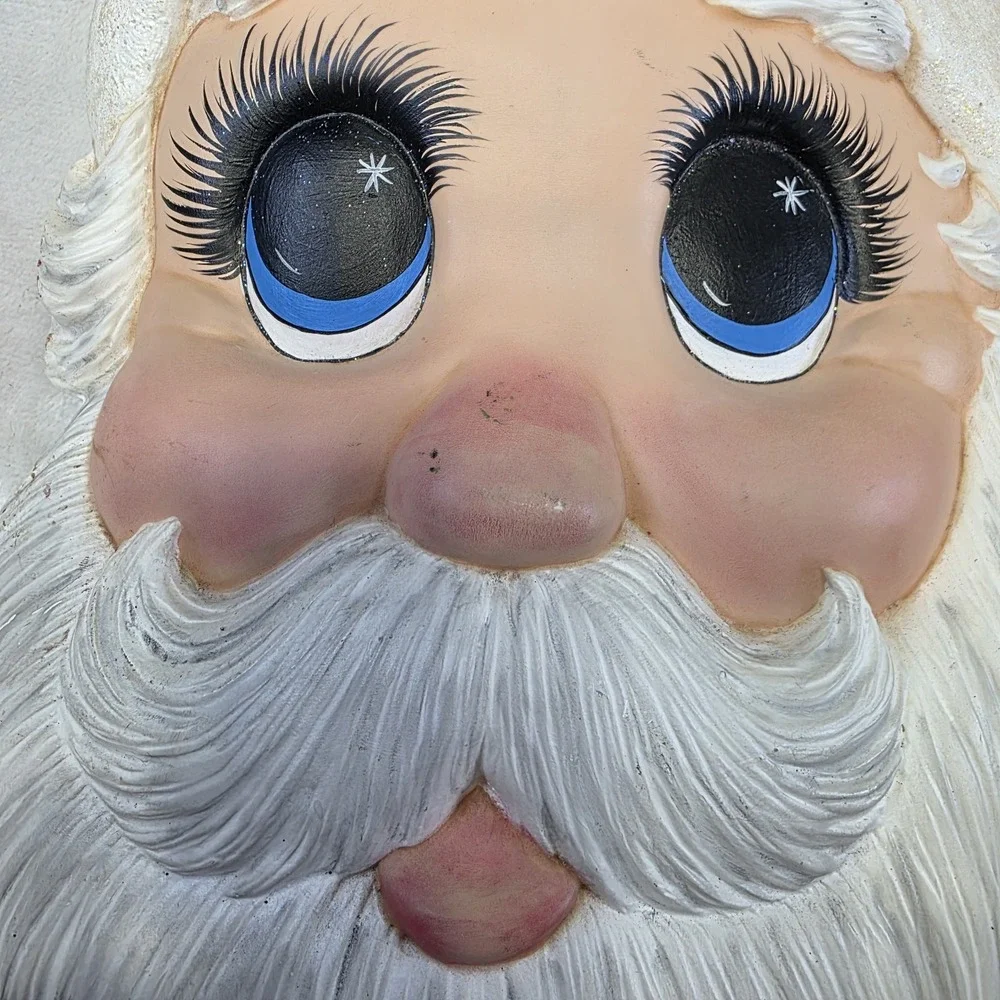 1980's Ceramic Porcelain Santa Head Face Wall Door Hang‎ 12